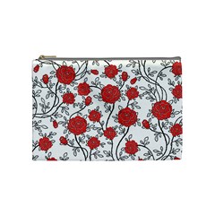 Texture Roses Flowers Cosmetic Bag (medium) 