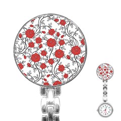 Texture Roses Flowers Stainless Steel Nurses Watch by BangZart