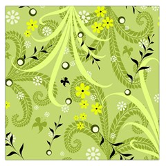 Flowers On A Green Background                            Satin Scarf