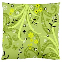 Flowers On A Green Background                      Standard Flano Cushion Case (two Sides) by LalyLauraFLM