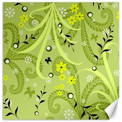 Flowers On A Green Background                            Canvas 20  X 20  by LalyLauraFLM