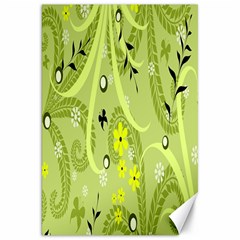 Flowers On A Green Background                            Canvas 20  X 30 