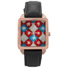 Atar Color Rose Gold Leather Watch  by BangZart