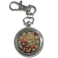 Art Traditional Flower  Batik Pattern Key Chain Watches