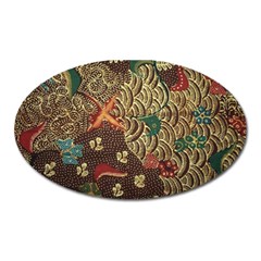 Art Traditional Flower  Batik Pattern Oval Magnet