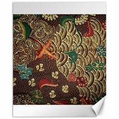 Art Traditional Flower  Batik Pattern Canvas 11  X 14   by BangZart