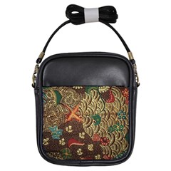 Art Traditional Flower  Batik Pattern Girls Sling Bags by BangZart