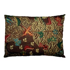 Art Traditional Flower  Batik Pattern Pillow Case (two Sides) by BangZart