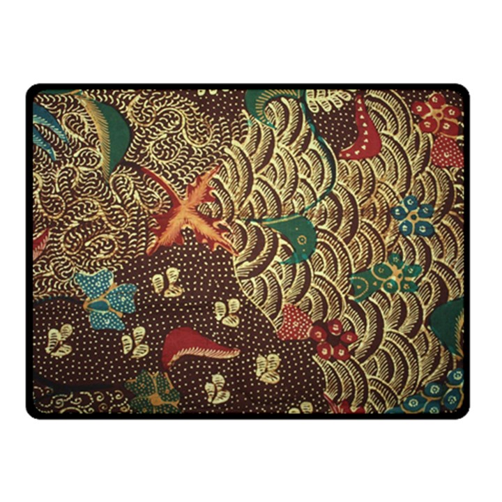 Art Traditional Flower  Batik Pattern Double Sided Fleece Blanket (Small) 