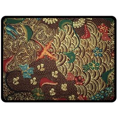 Art Traditional Flower  Batik Pattern Double Sided Fleece Blanket (large)  by BangZart