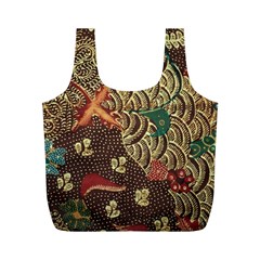 Art Traditional Flower  Batik Pattern Full Print Recycle Bags (m)  by BangZart