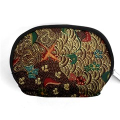 Art Traditional Flower  Batik Pattern Accessory Pouches (medium)  by BangZart