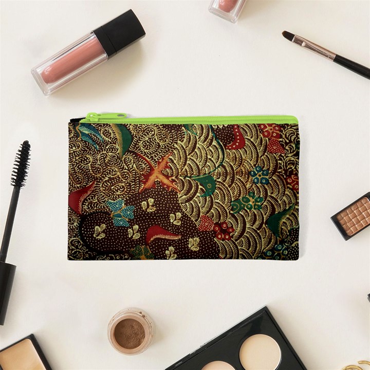 Art Traditional Flower  Batik Pattern Cosmetic Bag (XS)