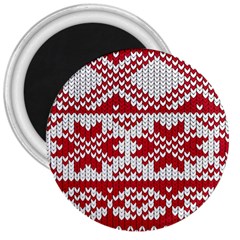 Crimson Knitting Pattern Background Vector 3  Magnets by BangZart