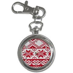 Crimson Knitting Pattern Background Vector Key Chain Watches