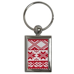 Crimson Knitting Pattern Background Vector Key Chains (rectangle)  by BangZart