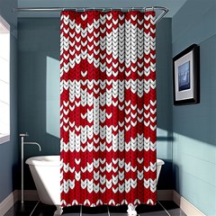 Crimson Knitting Pattern Background Vector Shower Curtain 36  X 72  (stall)  by BangZart