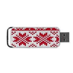 Crimson Knitting Pattern Background Vector Portable Usb Flash (two Sides) by BangZart