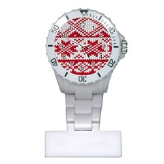 Crimson Knitting Pattern Background Vector Plastic Nurses Watch by BangZart