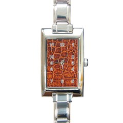 Crocodile Skin Texture Rectangle Italian Charm Watch by BangZart