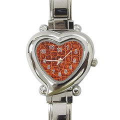 Crocodile Skin Texture Heart Italian Charm Watch by BangZart