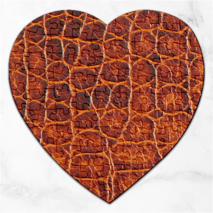 Crocodile Skin Texture Jigsaw Puzzle (Heart)