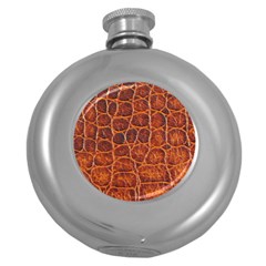 Crocodile Skin Texture Round Hip Flask (5 Oz)