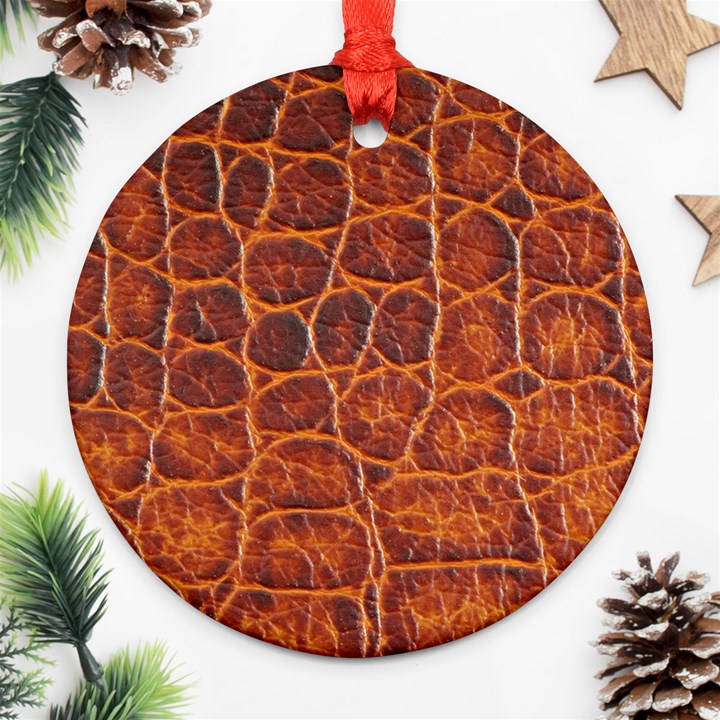 Crocodile Skin Texture Round Ornament (Two Sides)