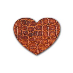 Crocodile Skin Texture Heart Coaster (4 Pack)  by BangZart