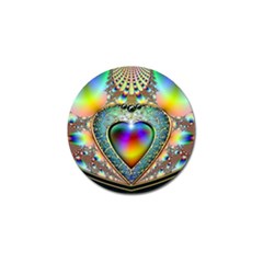 Rainbow Fractal Golf Ball Marker by BangZart