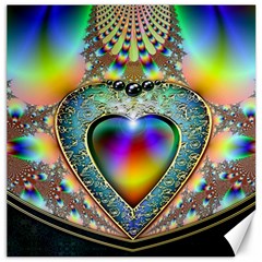 Rainbow Fractal Canvas 12  X 12   by BangZart