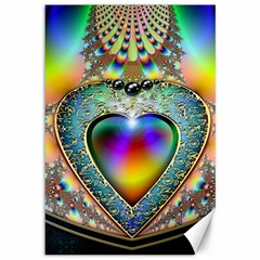 Rainbow Fractal Canvas 12  X 18   by BangZart