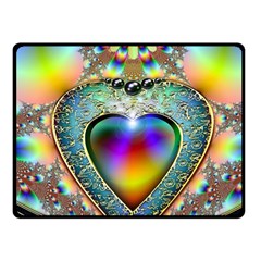 Rainbow Fractal Fleece Blanket (small) by BangZart