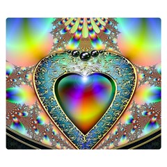 Rainbow Fractal Double Sided Flano Blanket (small)  by BangZart