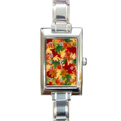 Autumn Leaves Rectangle Italian Charm Watch by BangZart