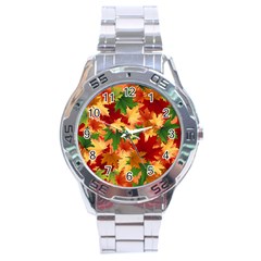 Autumn Leaves Stainless Steel Analogue Watch by BangZart