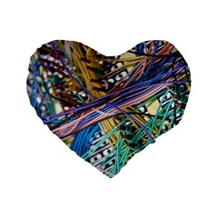 Circuit Computer Standard 16  Premium Heart Shape Cushions by BangZart