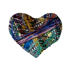 Circuit Computer Standard 16  Premium Flano Heart Shape Cushions by BangZart