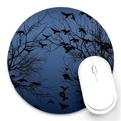 Crow Flock  Round Mousepads by Valentinaart