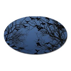 Crow Flock  Oval Magnet by Valentinaart