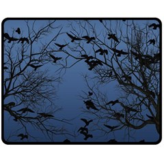 Crow Flock  Fleece Blanket (medium)  by Valentinaart