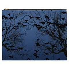 Crow Flock  Cosmetic Bag (xxxl)  by Valentinaart