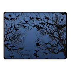 Crow Flock  Double Sided Fleece Blanket (small)  by Valentinaart