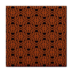 Triangle Knot Orange And Black Fabric Tile Coasters by BangZart