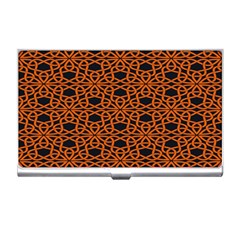 Triangle Knot Orange And Black Fabric Business Card Holders by BangZart