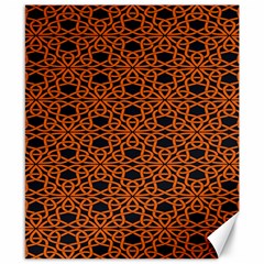 Triangle Knot Orange And Black Fabric Canvas 8  X 10 