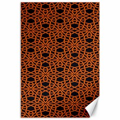 Triangle Knot Orange And Black Fabric Canvas 12  X 18   by BangZart