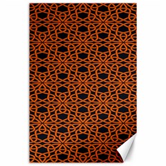 Triangle Knot Orange And Black Fabric Canvas 24  X 36  by BangZart