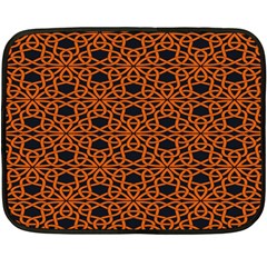 Triangle Knot Orange And Black Fabric Double Sided Fleece Blanket (mini)  by BangZart