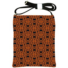 Triangle Knot Orange And Black Fabric Shoulder Sling Bags by BangZart